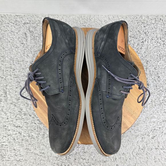 Cole Haan OriginalGrand Modern Blue Leather Wingtip Casual Oxford Mens 12 W Wide - Picture 8 of 14